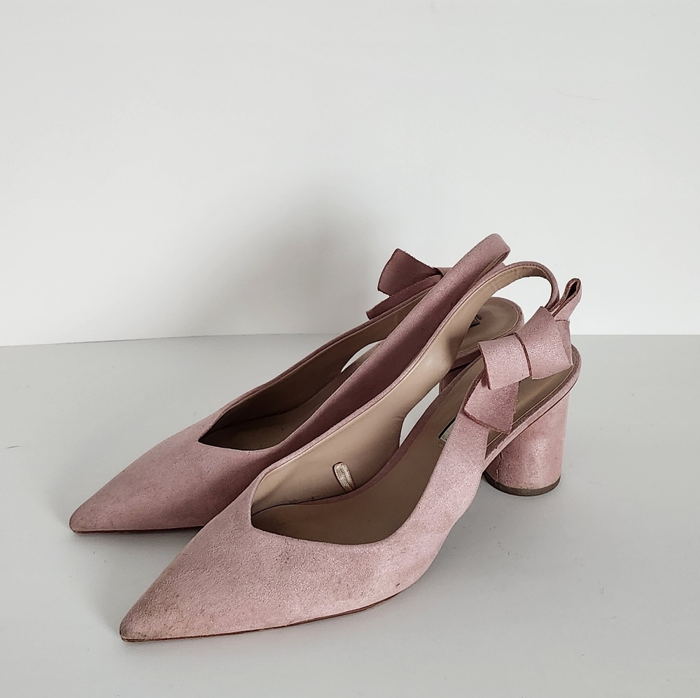 Zara Light Pink Pumps With Bow